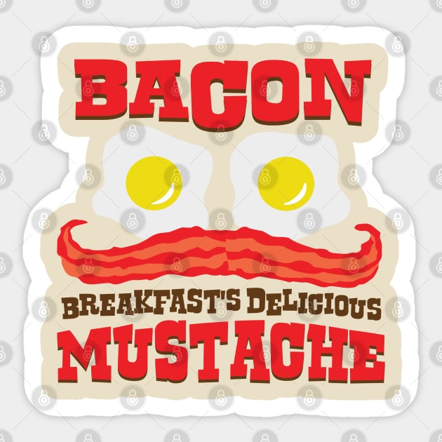 Bacon Mustache Sticker by DetourShirts